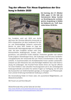 Tag der offenen Tür: Neue Ergebnisse der Grabung in Dobbin 2020